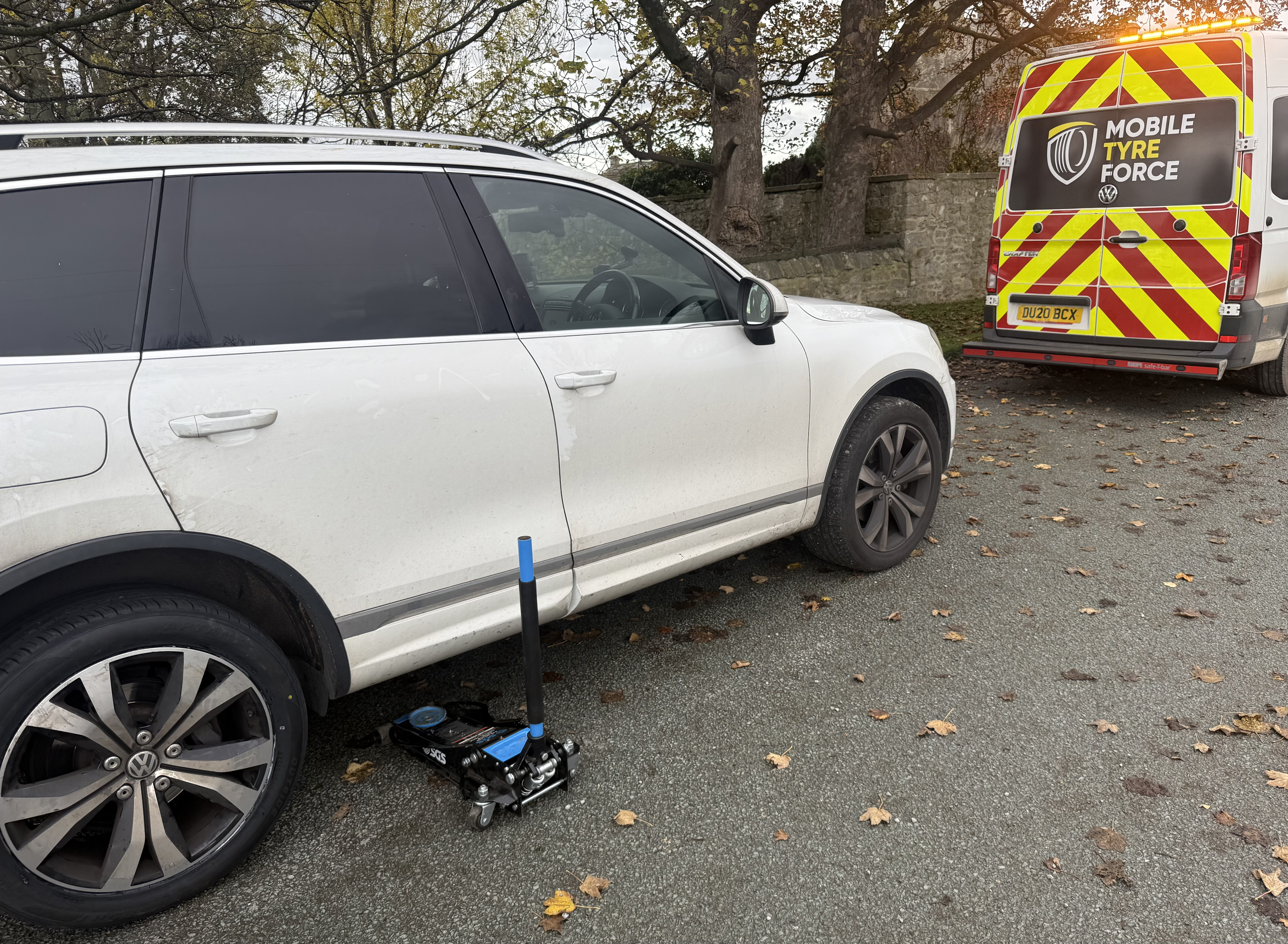 Tyre valve stem replacement close-up